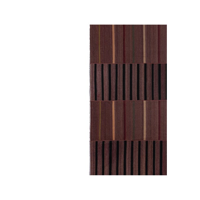 1960s Oversize Bohemian Striped Wool Kilim Rug 9'2'' X 10'6'' For Sale - Image 4 of 10