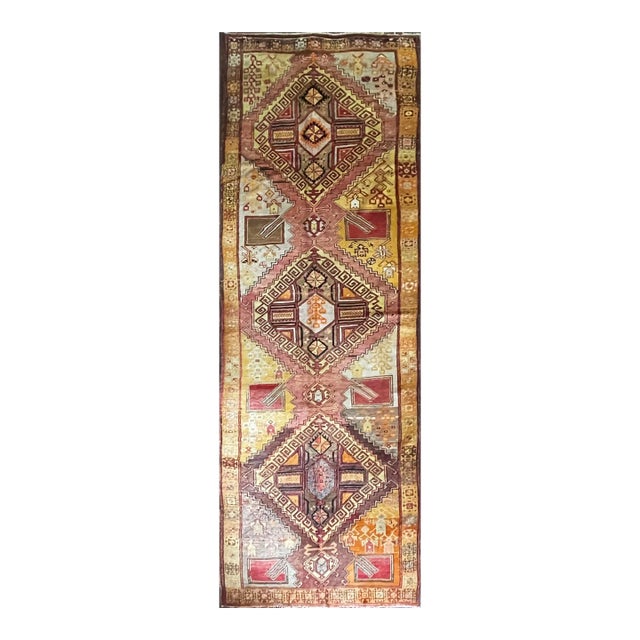 Antique Oushak Gallery/Runner 4'4" X 13'7" #15527 For Sale