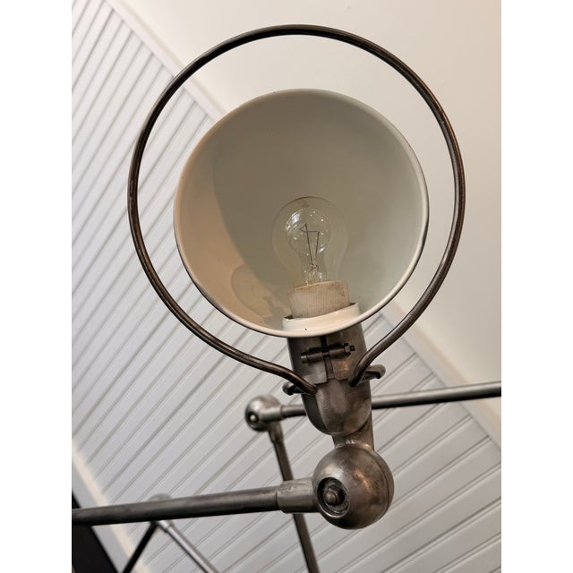 Mid-Century Modern 1960s French Jieldé Lamps in Natural Metal Finish For Sale - Image 3 of 7