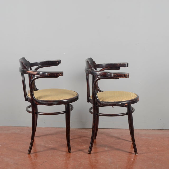 Wood Antique Wooden Armchairs, Early 1900s, Set of 2 For Sale - Image 7 of 9