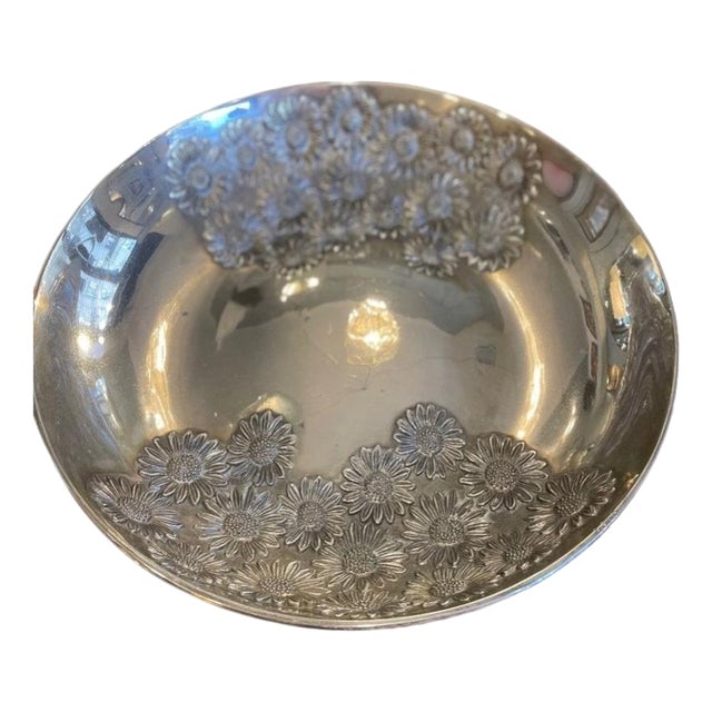 Silver Centerpiece with Floral Decorations, 1970 For Sale