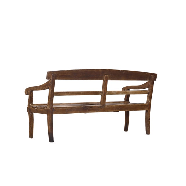 Antique Indian Teakwood Bench For Sale In Santa Fe - Image 6 of 6