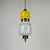 Gold Mid-Century Yellow and White Glass and Brass Pendant Lamp, Italy, 1960s For Sale - Image 8 of 8