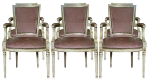 Louis Xvi Trapeze Armchairs by Rinck, Set of 6