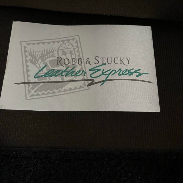 2000 - 2009 Leather Chair & Ottoman by Robb & Stucky For Sale - Image 5 of 11