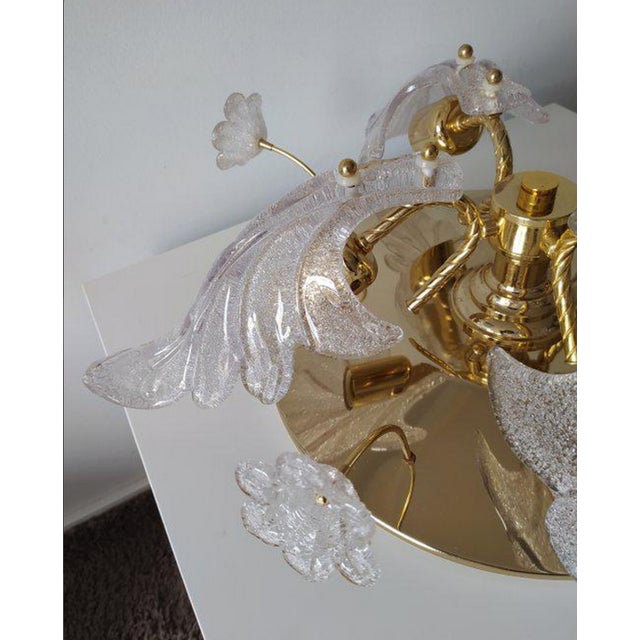 Metal Murano Glass Ceiling Light by Barovier & Toso For Sale - Image 7 of 12