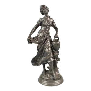 Mid 20th Century Art Nouveau Style Woman Holding Basket and Water Jug