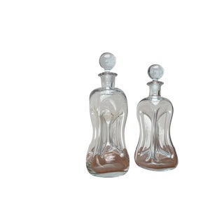 Vintage Danish Kluk Kluk Bottles in Glass from Holmegaard, 1970s, Set of 2 For Sale