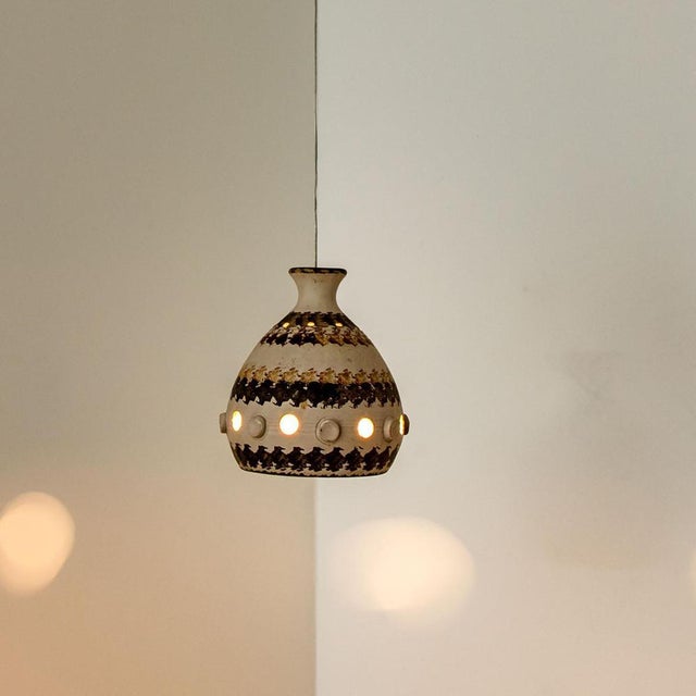 Danish Ceramic Pendant Lights, 1970, Set of 2 For Sale - Image 9 of 18
