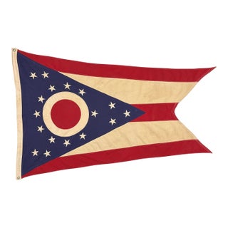 Vintage Sewn Cotton State Flag of Ohio For Sale