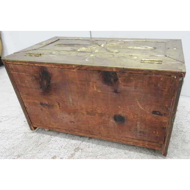 Decorative Embossed Brass Kindling Box Chairish