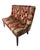Tufted upholstered bench with back in a bold red paisley fabric. Features deep button tufting, a comfortable sloped back,...