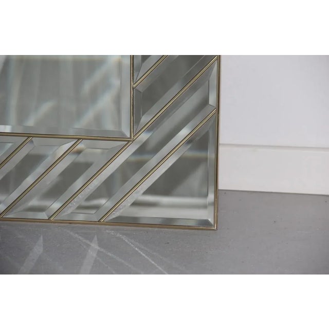 Mid-Century Italian Brass and Crystal Mirror, 1970s For Sale - Image 4 of 12