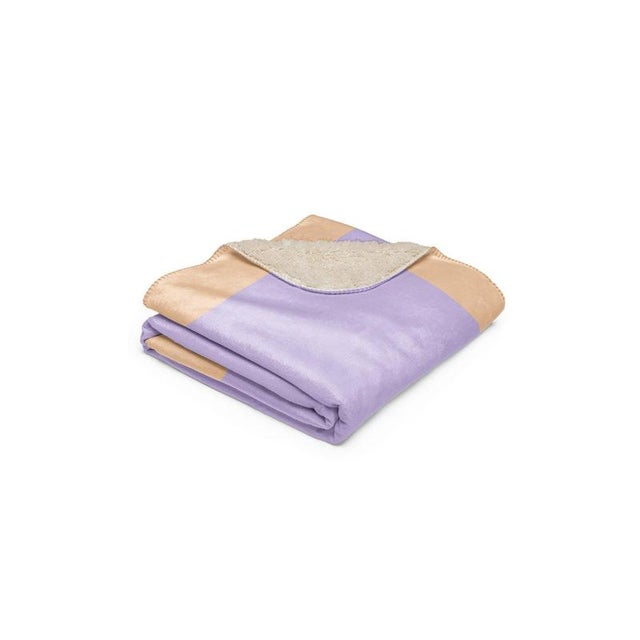 Contemporary Boreal Blanket with Beige/Lilac Frame by Moanne For Sale - Image 3 of 5