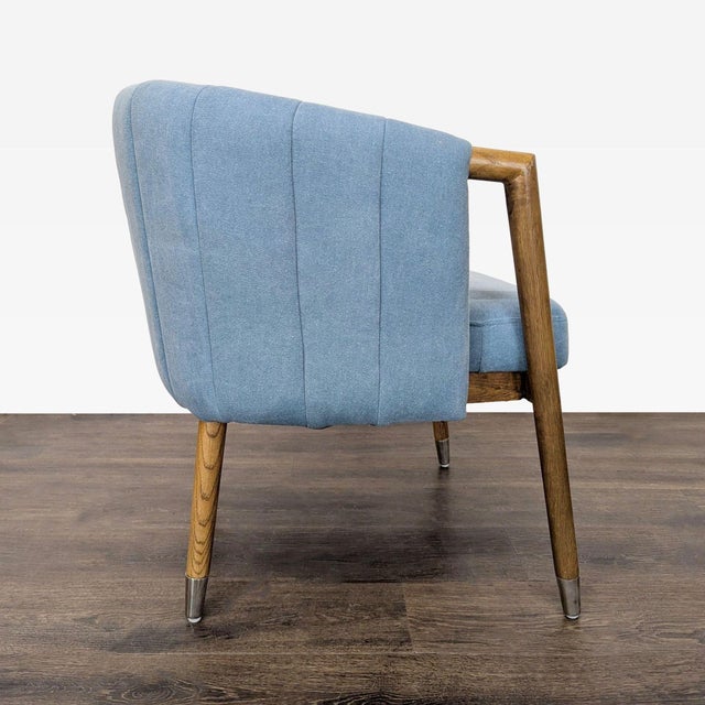 Modern Moe's Light Blue Lounge Chair With Wood Frame and Metal Leg Accents For Sale - Image 3 of 10