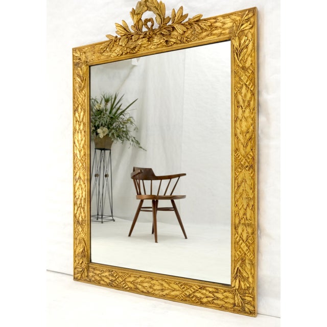 Fine Gold Gilt Gesso Italian 53x38 Rectangle Wall Mirror For Sale - Image 9 of 11