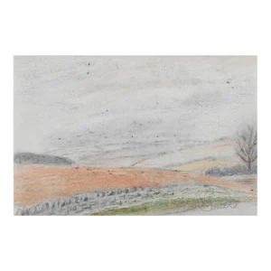 1945 Helen Smith English Countryside Pastel Landscape