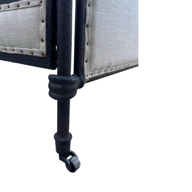 Four Hands Irondale Berkley Metal and Linen Bed- Queen For Sale - Image 4 of 4