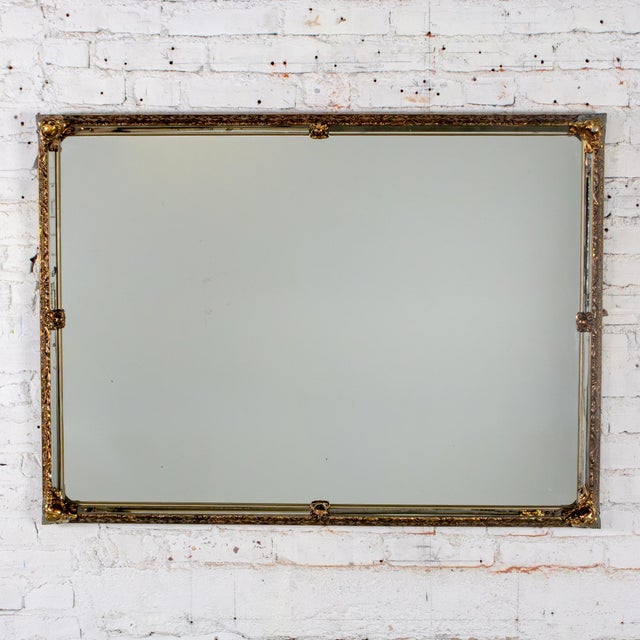 Mid 20th Century 20th Century Neoclassic to Rococo Rectangular Large Wall Mirror With Ornate Gilded Frame For Sale - Image 5 of 18