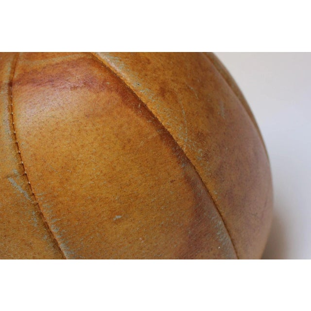 Vintage German Patinated Leather Medicine Ball For Sale - Image 10 of 13