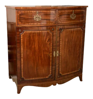 Antique English Bow Front Mahogany Chest