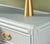 Wood Matthew Izzo Home Gideon Light Blue Painted Rattan Two Drawer Console With Decorative Back and Polished Brass Hardware For Sale - Image 7 of 10