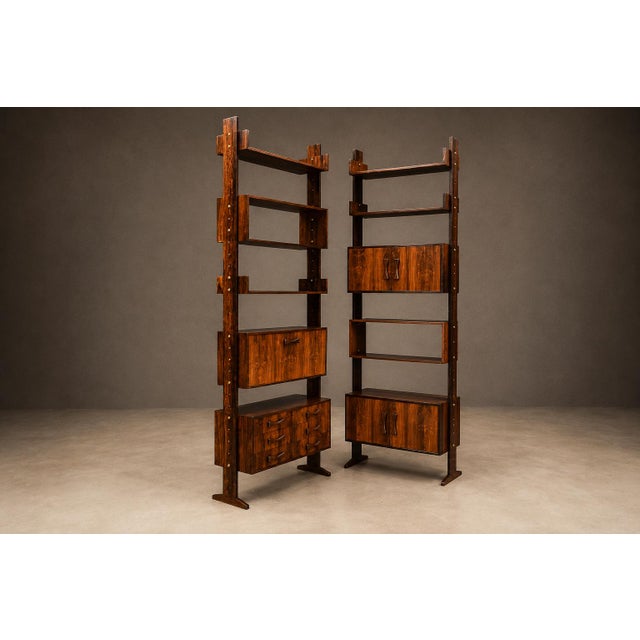 Modular Brazilian Rosewood Shelving Units by Ernesto Hauner, Brazil, 1960s For Sale In New York - Image 6 of 18