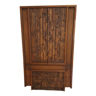 1970s Lane Pueblo Gentleman's Chest Brutalist Dresser For Sale