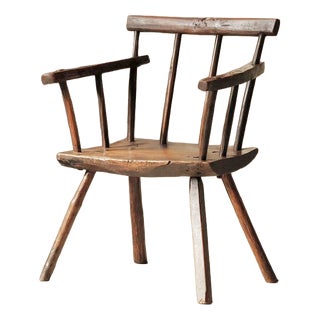 19th Century British Folk Stick Chair in Wood For Sale