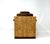 Portuguese Midcentury lidded cube-shape ice bucket formed from cork with round cork lid and plastic insert. In the style...