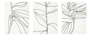 Contemporary Botanical Giclee Prints - Set of 3