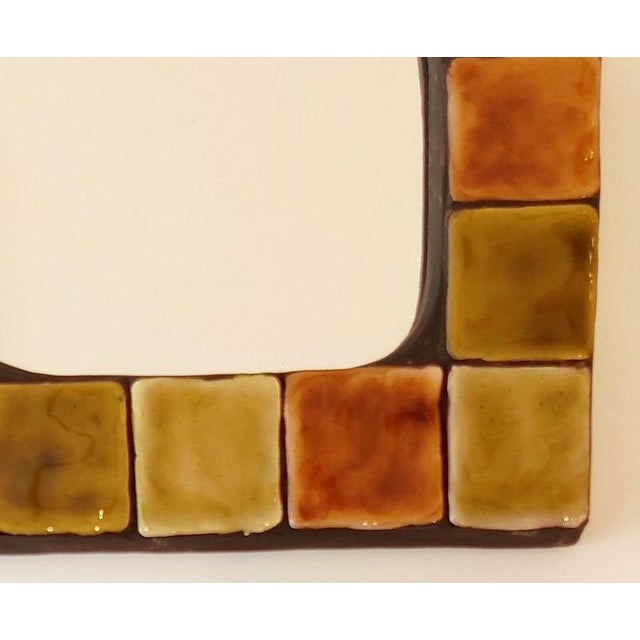 Square Ceramic Mirror, 1950s For Sale - Image 3 of 5