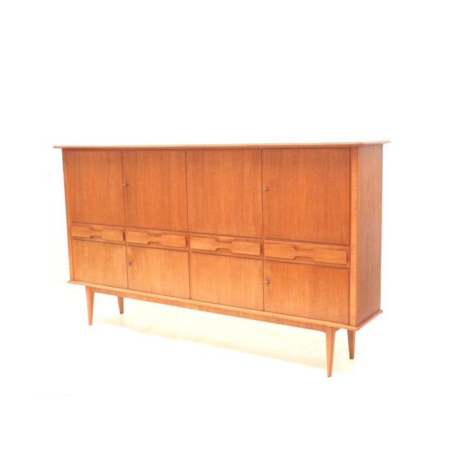 Large Vintage Teak Highboard, 1960s, in Good conditions. Designed 1960 to 1969