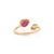 Pear Cut 1.45ct Ruby Diamond Open Face Modern 14k Gold Ring Size 6.5 For Sale - Image 10 of 18