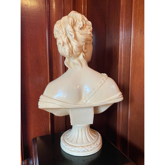1930s Traditional Roman Female Bust Sculpture For Sale - Image 4 of 12