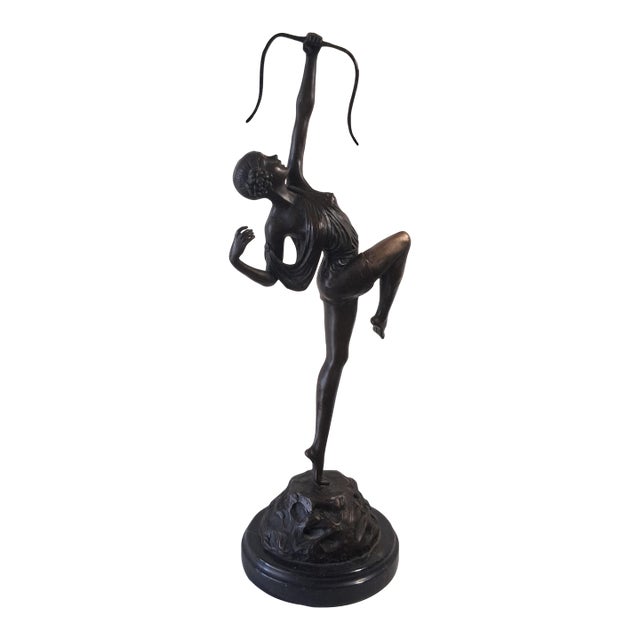 Art Deco Style Bronze -the Archer- Pierre Le Faguays For Sale