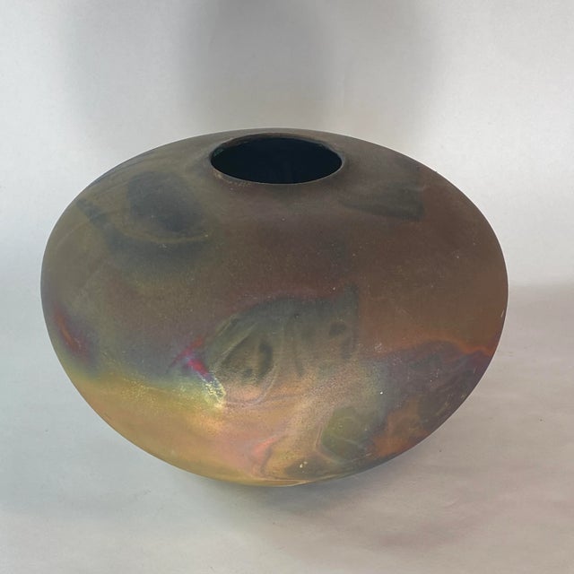 Tony Evans 1990s Tony Evans Large Raku Ceramic Vase With Certificate of Authenticity For Sale - Image 4 of 9
