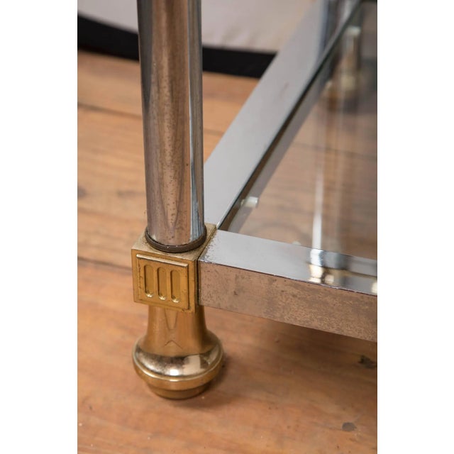 1970s Vintage Chrome and Brass Chinoiserie Style Étagère For Sale - Image 9 of 18