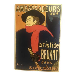 1960s Vintage Aristide Bruant Wood Poster For Sale