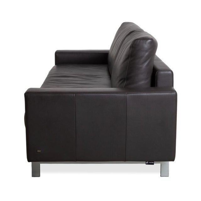 Vida Leather Three-Seater Brown Sofa from Rolf Benz For Sale - Image 11 of 12
