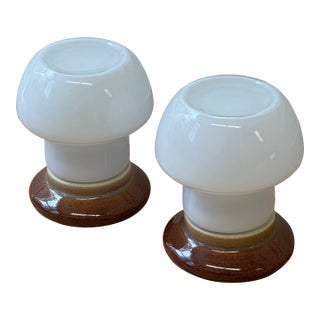 1960s Ivan Jakes Glass & Ceramic Table Lamps - a Pair For Sale