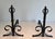 Mid-Century Modern 1920s Wrought Iron Andirons - a Pair For Sale - Image 3 of 12