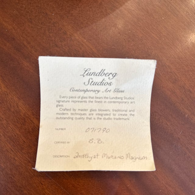 Lundberg Studios Amethyst Vase For Sale In Denver - Image 6 of 8