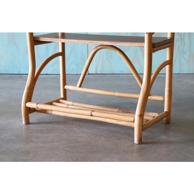 Beige Vintage Bamboo and Laminate Bookshelf For Sale - Image 8 of 10