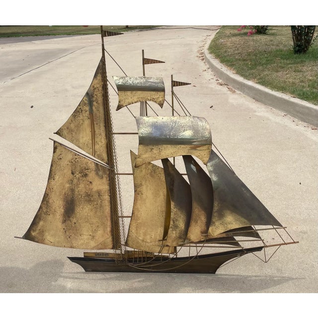 Brutalist Vintage Brutalist Jere Style Ship Wall Art For Sale - Image 3 of 10