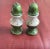 Vintage Green Multicolored Glaze Ceramic Salt & Pepper Shakers- a Pair For Sale - Image 10 of 10