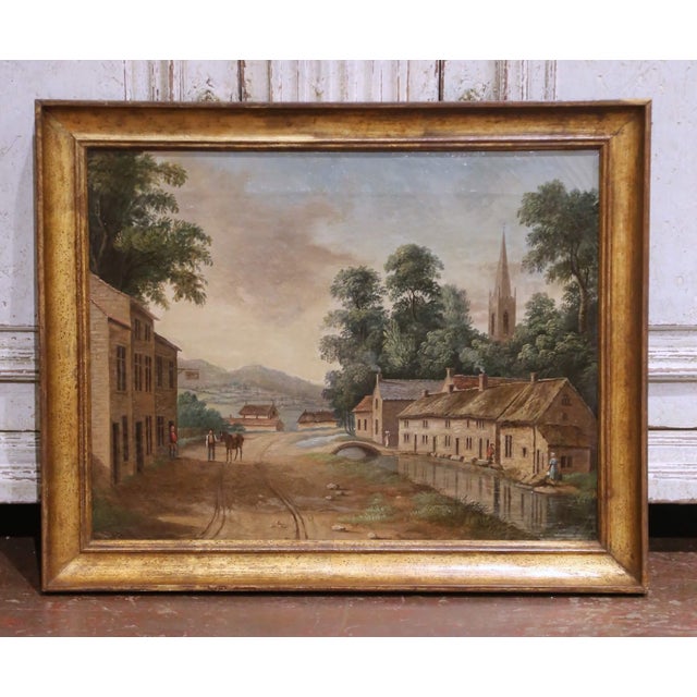 Green Pair of Early 19th Century French Pendant Landscape Oil on Canvas Paintings For Sale - Image 8 of 18