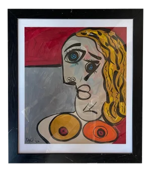 1960s Abstract Expressionist Acrylic Painting by Peter Keil, Framed