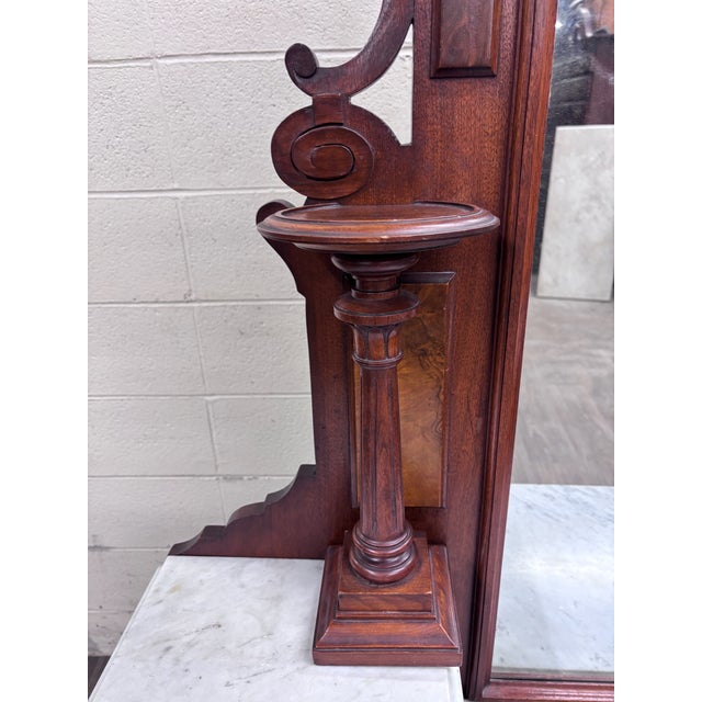 Antique 1800s Victorian Eastlake Walnut Dressing Stand Dresser Bedroom Vanity For Sale - Image 4 of 14