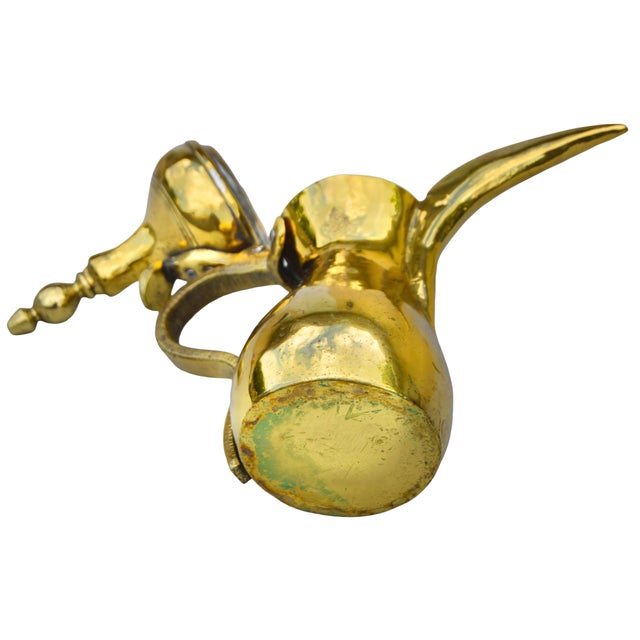 Mid 20th Century Handmade & Detailed Moorish Brass Coffee Pot Accent For Sale - Image 10 of 10